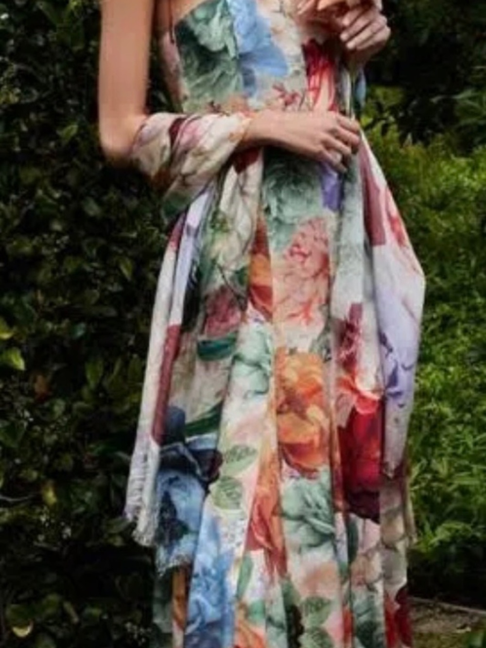 Alice + Olivia Jeanette Storm Floral Midi Dress
